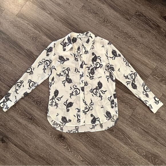 A.L.C. Scott Button-Front Long-Sleeve Silk Blouse - Picture 2 of 7